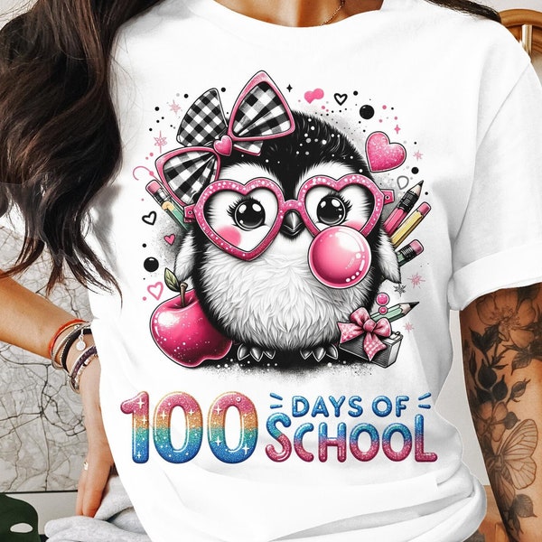 PNG 100 Days of School Digital Download, Cute Owl Graphic for T-Shirt, Classroom Celebration, Teacher Resource, Kids