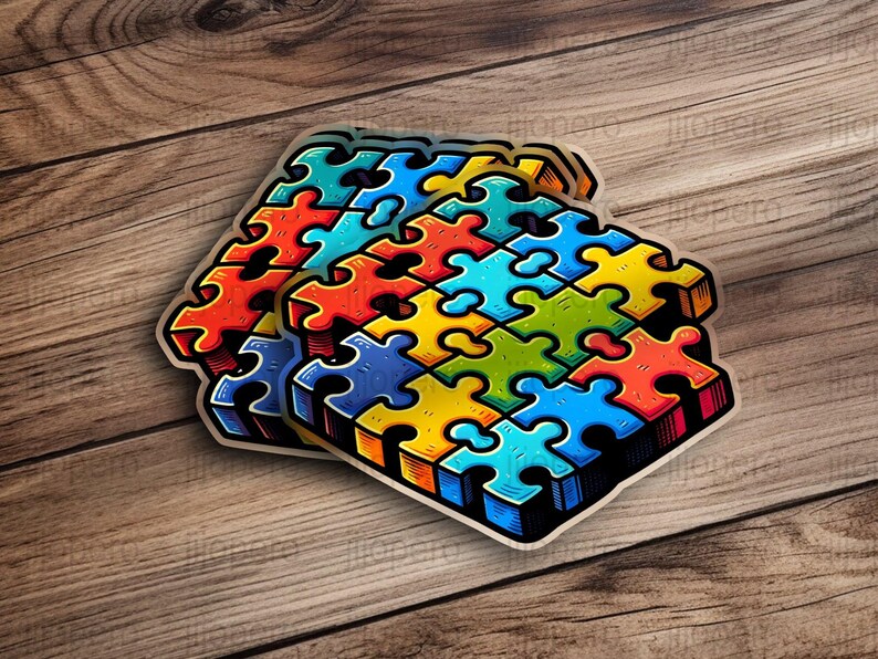 Autism Awareness PNG, Colorful Puzzle Piece Art, Digital Download ...