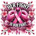 Awareness PNG Breast Cancer Support Digital Download, Pink Ribbon Boxing Gloves Clipart, Inspirational Fighting Spirit Print product logo