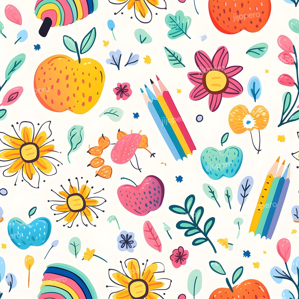 Back to School Seamless Patterns Instant Download Education Seamless ...
