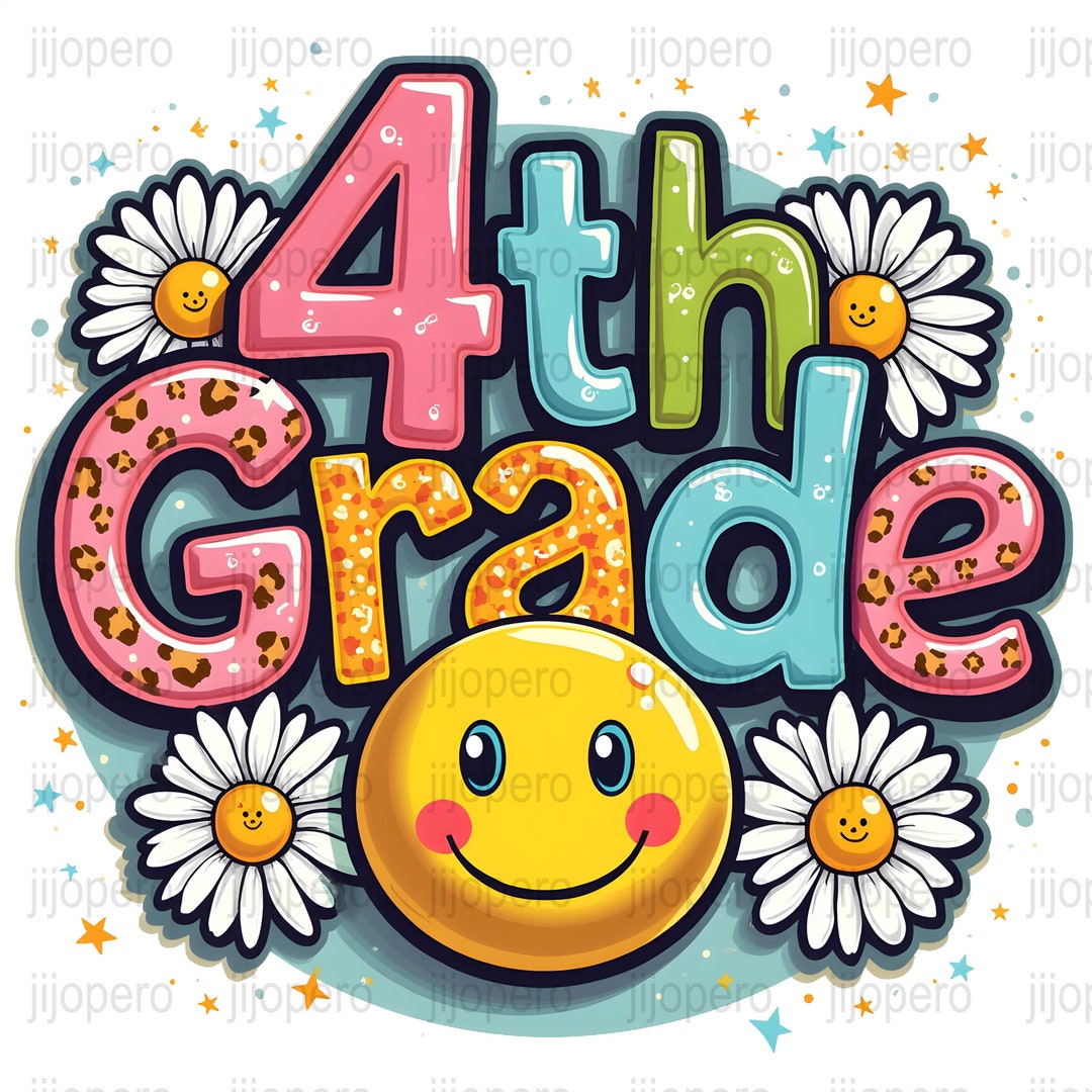 4th Grade Digital Download, 4th Grade PNG, 4th Grade Clipart, Back to ...