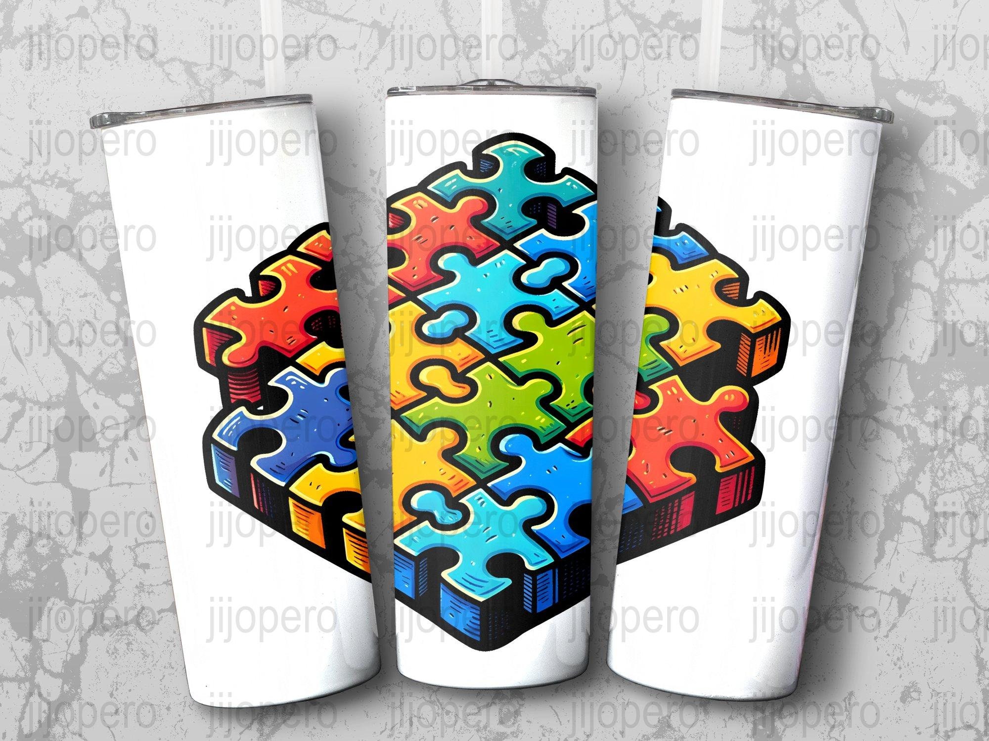 Autism Awareness PNG, Colorful Puzzle Piece Art, Digital Download ...
