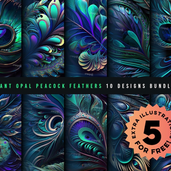 Peacock Feathers Texture | Instant Download | Peacock Feather Clip Art | Wall Art | 10 High Quality Jpgs | Commercial Use | Junk Journaling