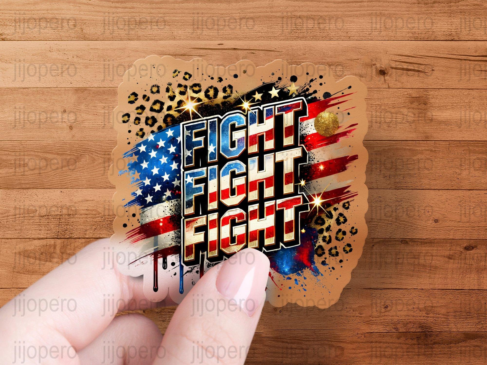 Fight Fight Fight PNG, Patriotic USA Flag Design With Stars and Glitter ...