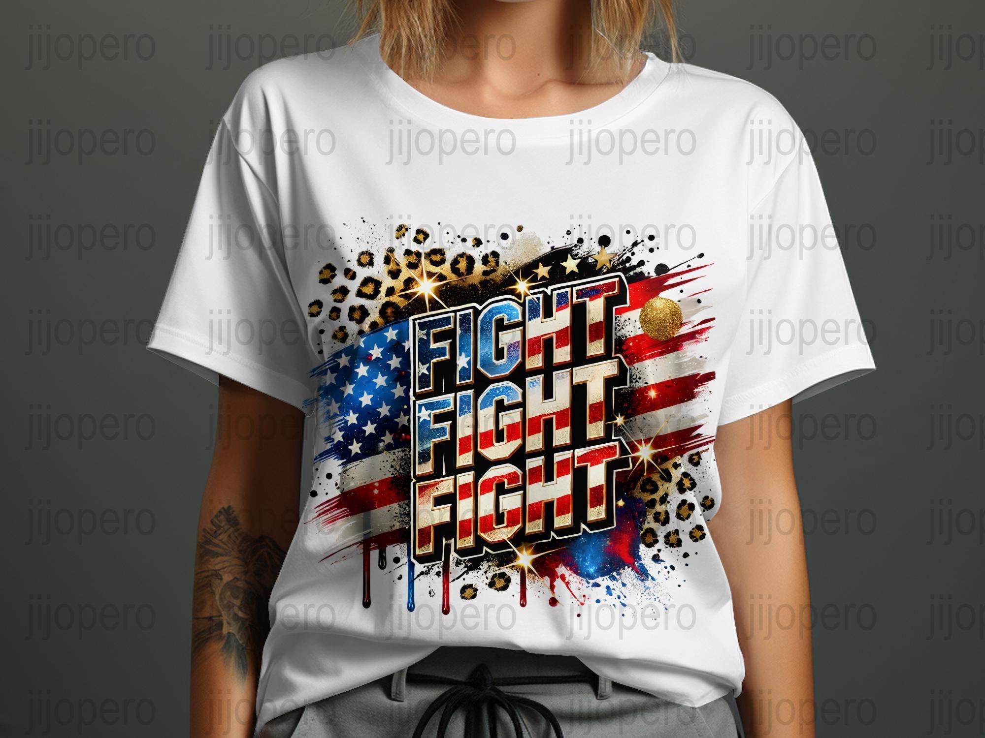 Fight Fight Fight PNG, Patriotic USA Flag Design With Stars and Glitter ...