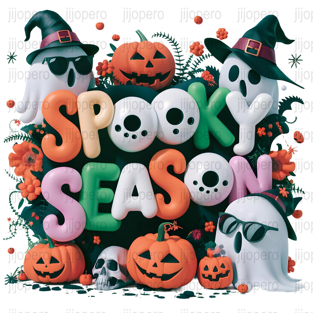 Spooky Season Digital Art Print, Halloween Decor, Wall Art, Pumpkin