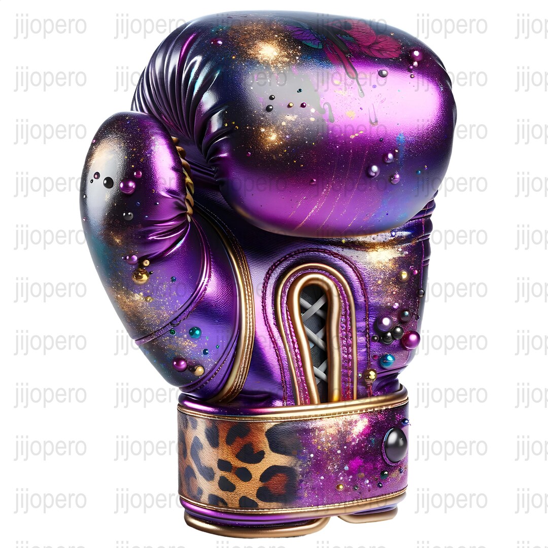 Lupus Awareness PNG, Purple Boxing Glove, Galaxy Print, Digital