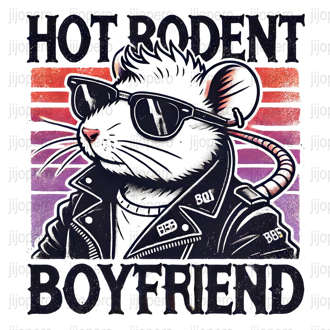 Retro Hot Rodent Boyfriend Mouse, Cool Mouse With Sunglasses, Digital
