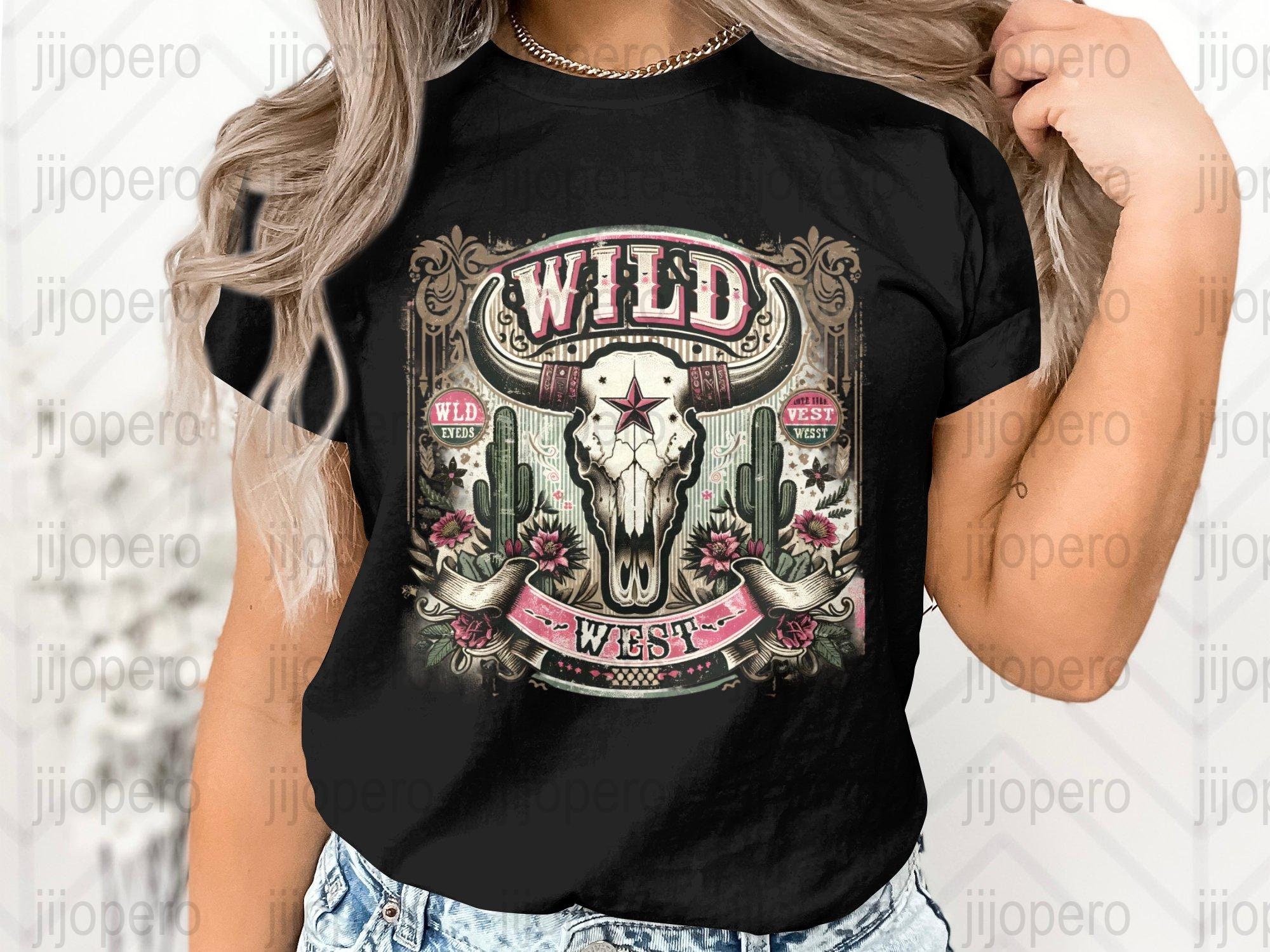 Wild West Cowboy Skull Digital Art PNG, Vintage Western Poster, Rustic