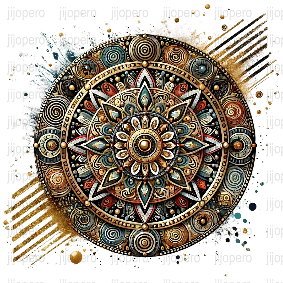 Indian Heritage PNG Mandala Art Digital Print, Intricate Mandala Design ...