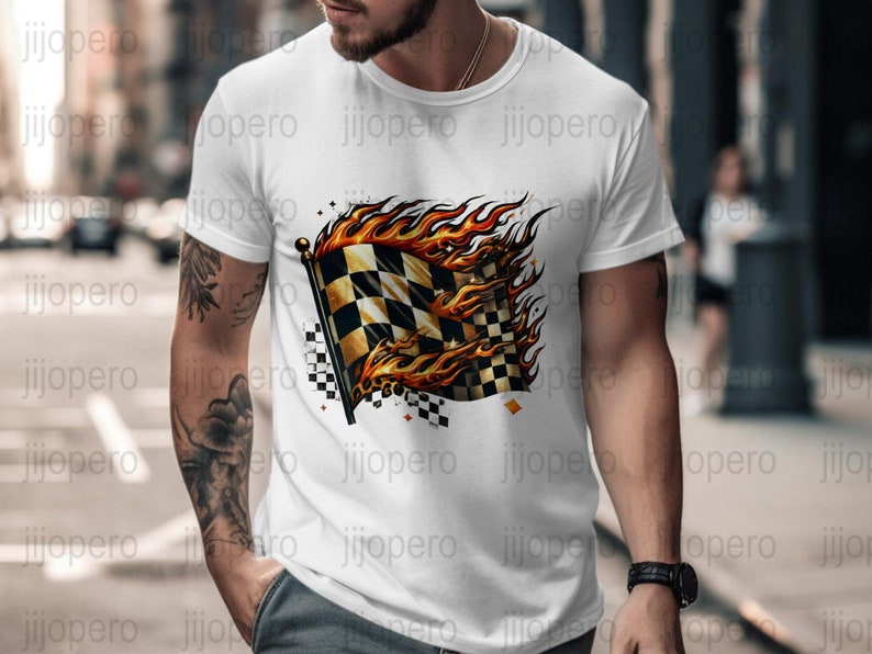 Flaming Race Car Checkered Flag PNG, Racing Flag Clipart, Race Car