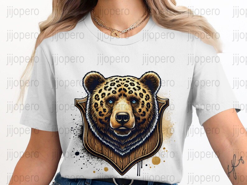 Vintage Bear Illustration PNG, Bear Head Art Printable, Wildlife Wall