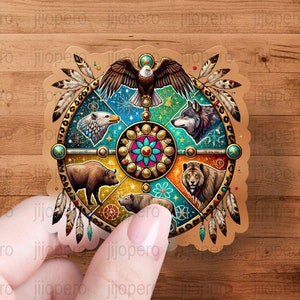 Indian Heritage PNG, Native American Art Print, Animal Spirit Mandala ...