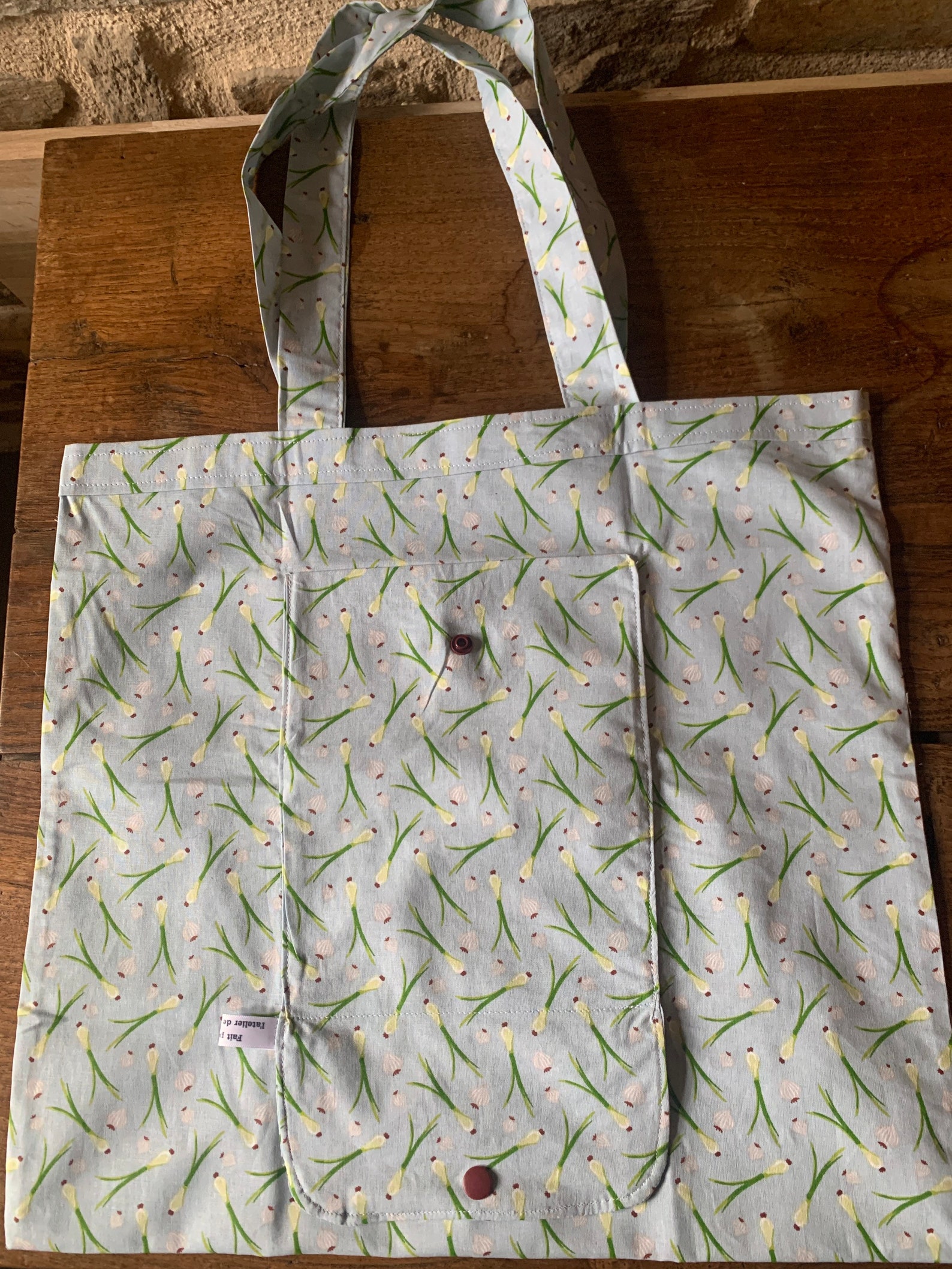 Foldable cloth bag for ecofriendly groceries decorated with Etsy