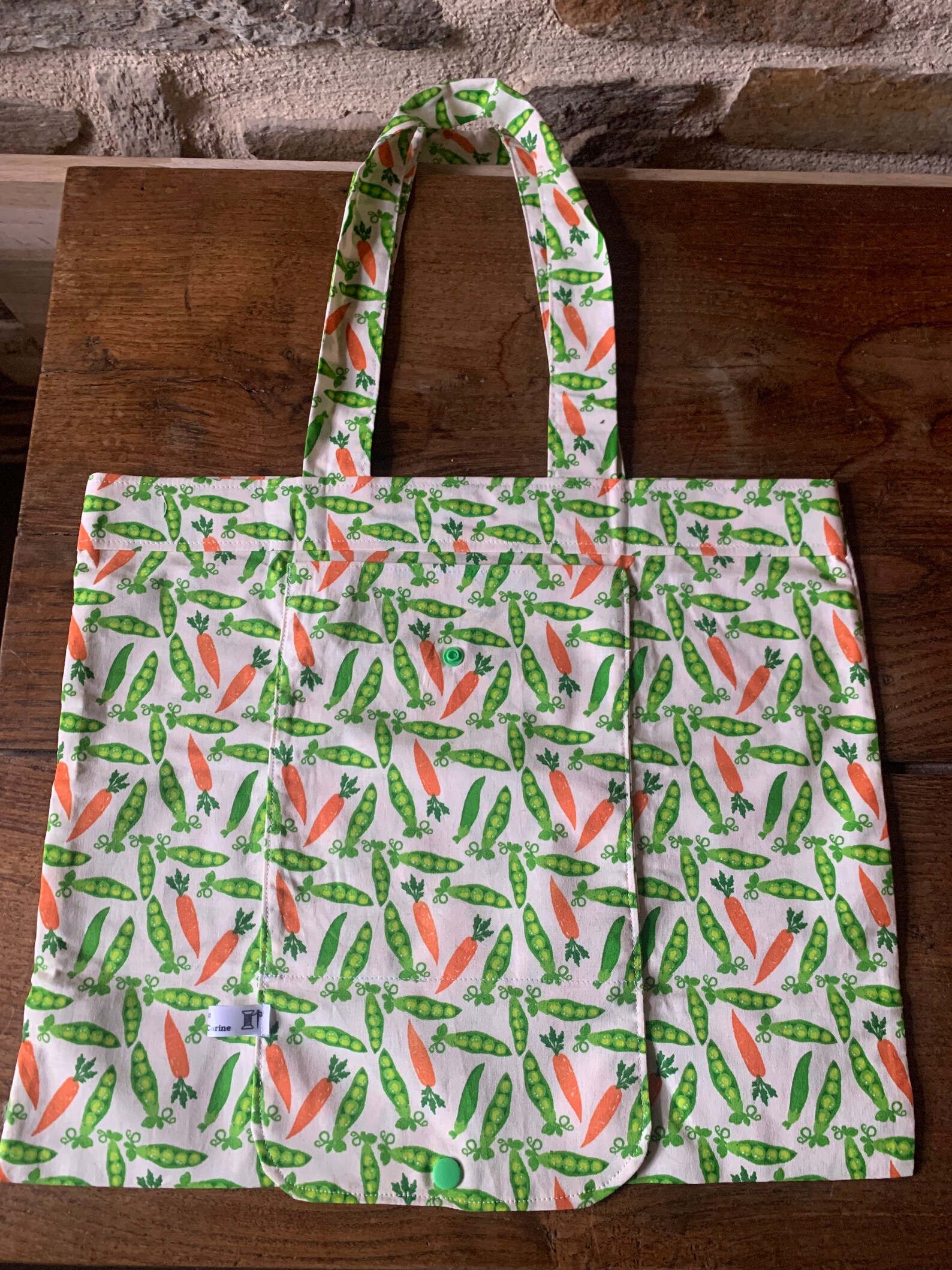 Foldable cloth bag for ecofriendly groceries decorated with Etsy