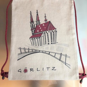 Linen backpacks souvenirs from Görlitz Kościół