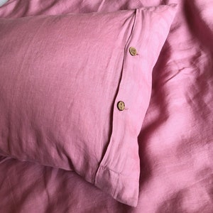 Indian pink linen bedding image 5