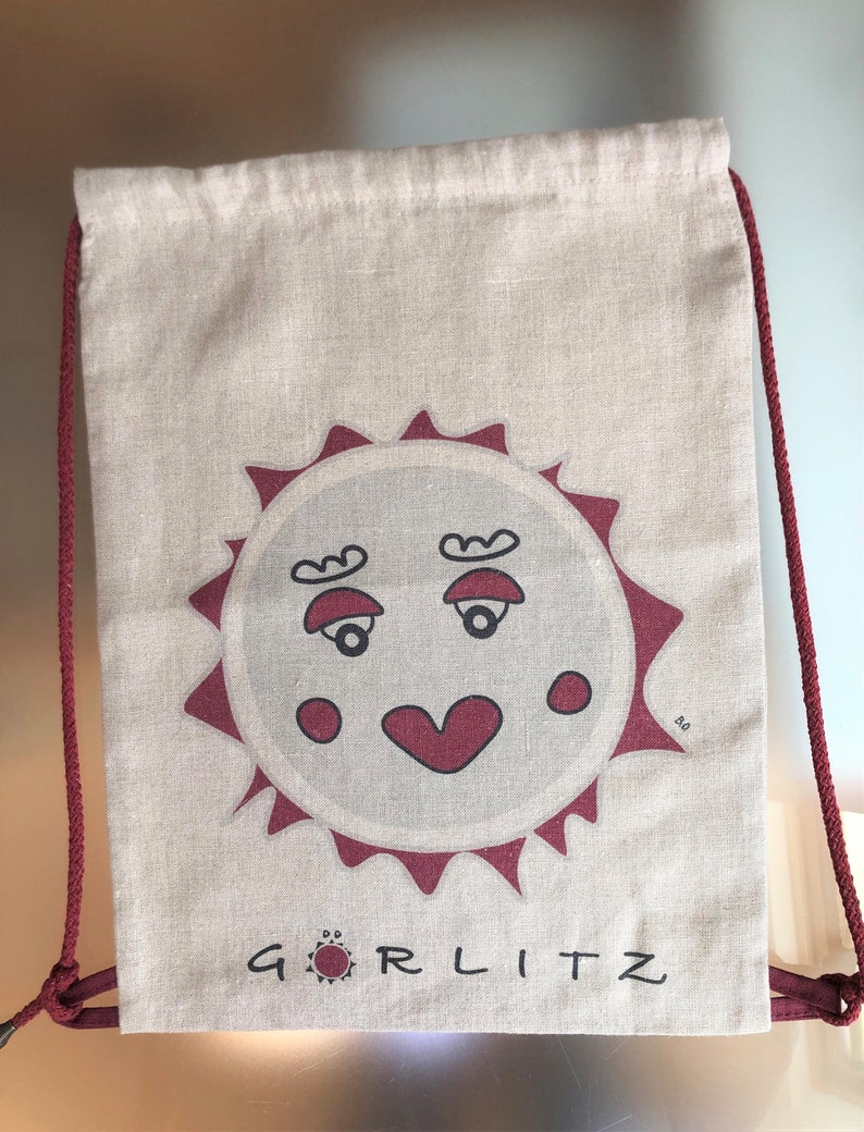 Linen backpacks souvenirs from Görlitz Słońce