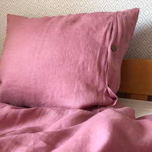 Indian pink linen bedding image 9