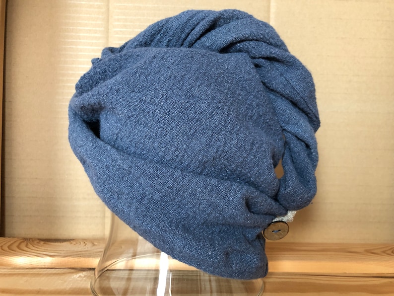 Gray or indigo linen cap Blue