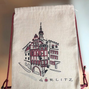 Linen backpacks souvenirs from Görlitz Muzeum
