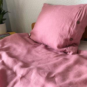 Indian pink linen bedding image 10