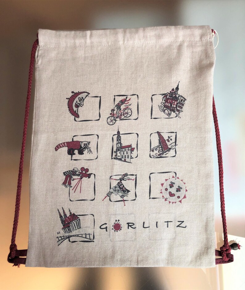 Linen backpacks souvenirs from Görlitz Dużo małych ikon