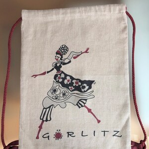 Linen backpacks souvenirs from Görlitz Pani na szczudłach