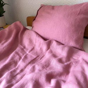 Indian pink linen bedding image 6