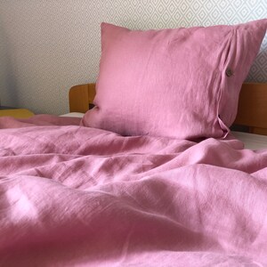 Indian pink linen bedding image 8