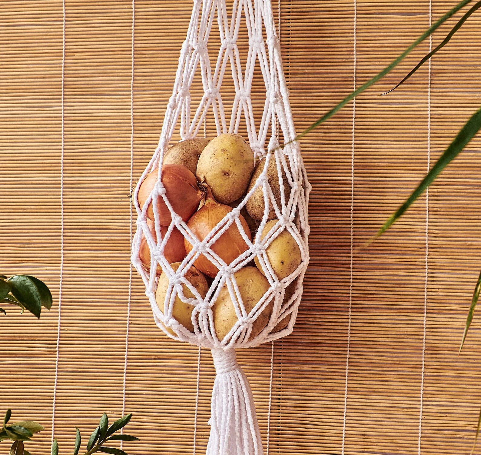 Hanging fruit basket Macrame fruit holder for kitchen Rope Etsy
