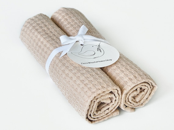 Beige and Black Tea Towel Set