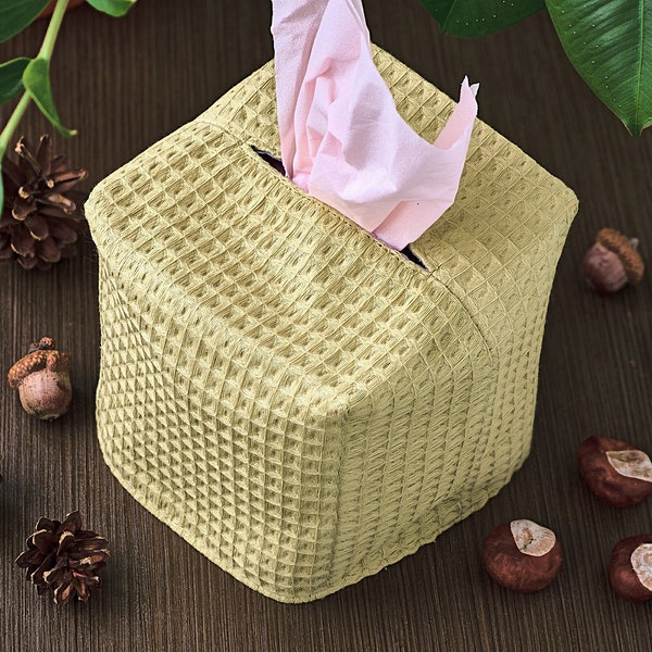 Linen Tissue Box Cover Etsy