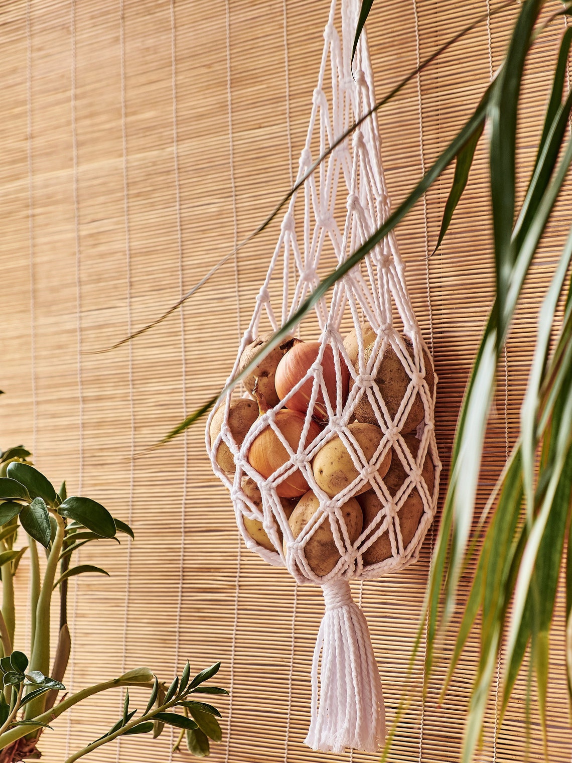 Hanging fruit basket Macrame fruit holder for kitchen Rope Etsy