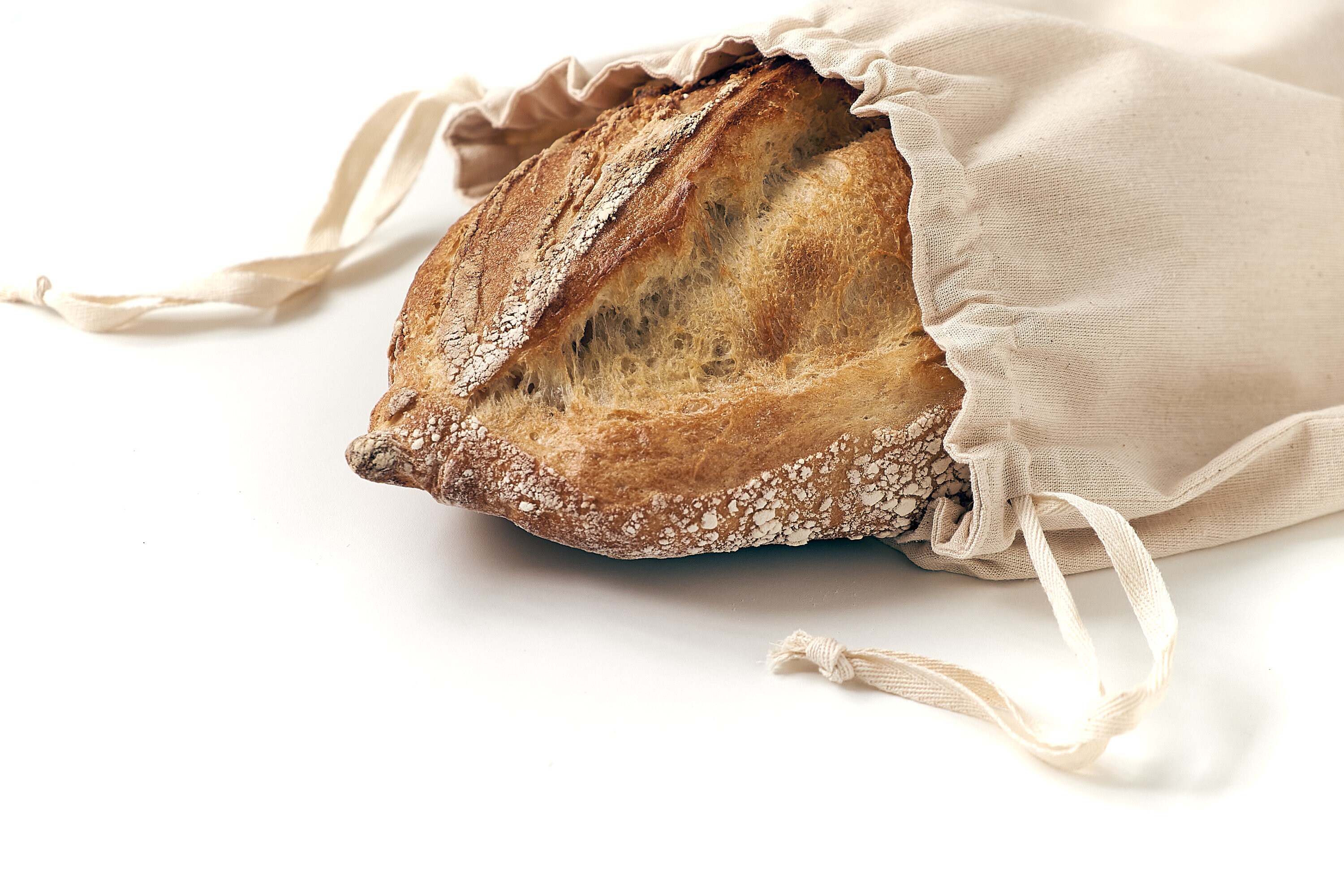 ElevateTech 2er Set Leinen Brotbeutel Mit Kordelzug - Wiederverwendbare Brottasche Für Selbstgemachtes Brot