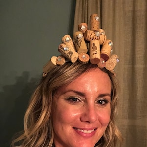 Taylor swift,Iridescent Gems, wine cork crown, tiara, fun gifts, Halloween, Christmas Gifts, wine gifts, bachelorette party, wine and cheese