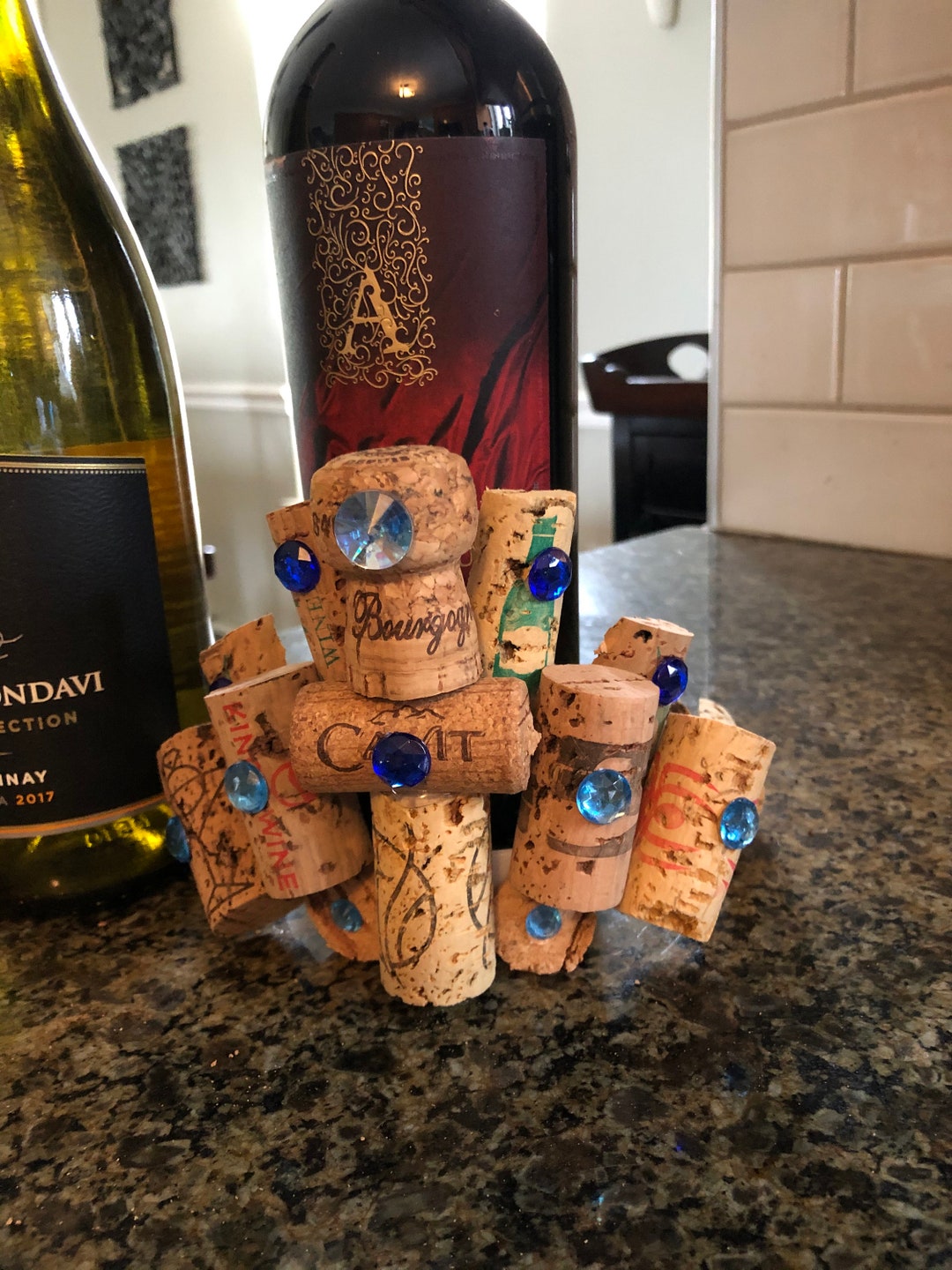 Wine Cork Crownblue Lagoon Etsy