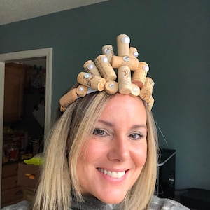 Cork crown, pearls and diamonds, birthday gift, Christmas gift, wine lover gift, crown, tiara, bachelorette party, unique gift