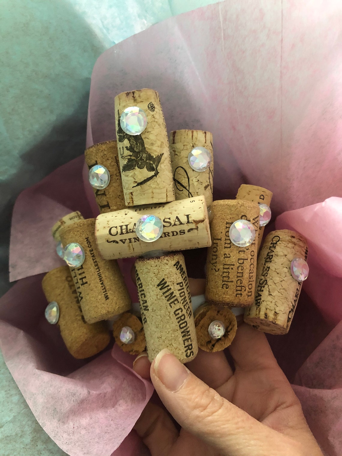 Iridescent Gems Wine Cork Crown Tiara Fun Gifts Halloween Etsy