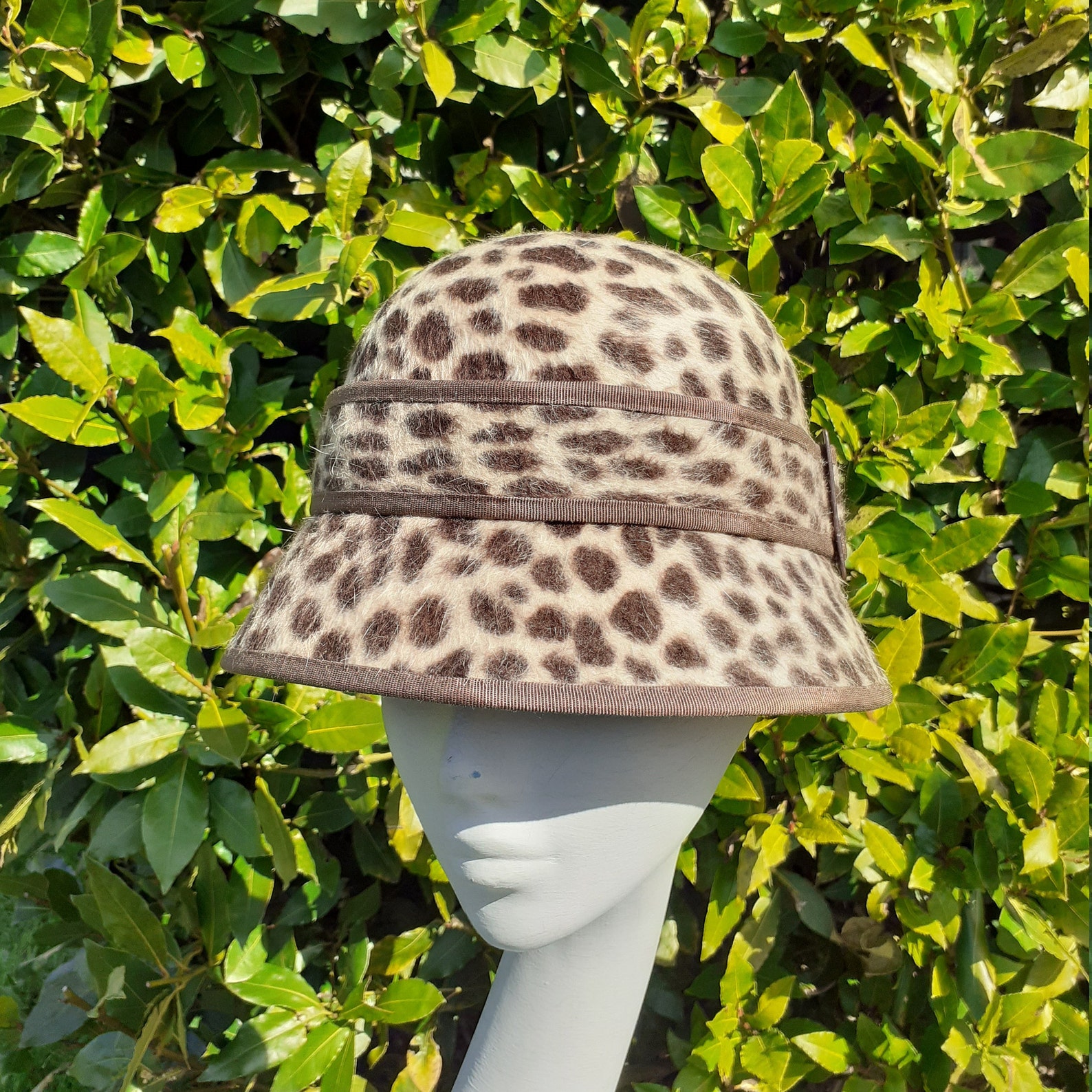 Animal Print Fur Felt Cloche Hat With Buckle Trim Etsy