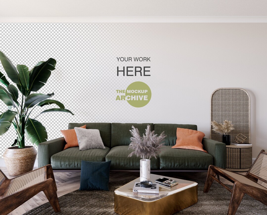 Wall Mockup Vintage Interior Mockup Rattan Interior Mockup - Etsy