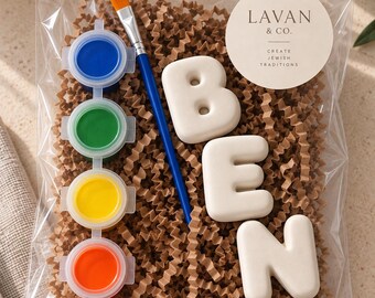 Kids Paint Your Own Plaster Kit | Custom Letter DIY Painting Activity | Custom Name