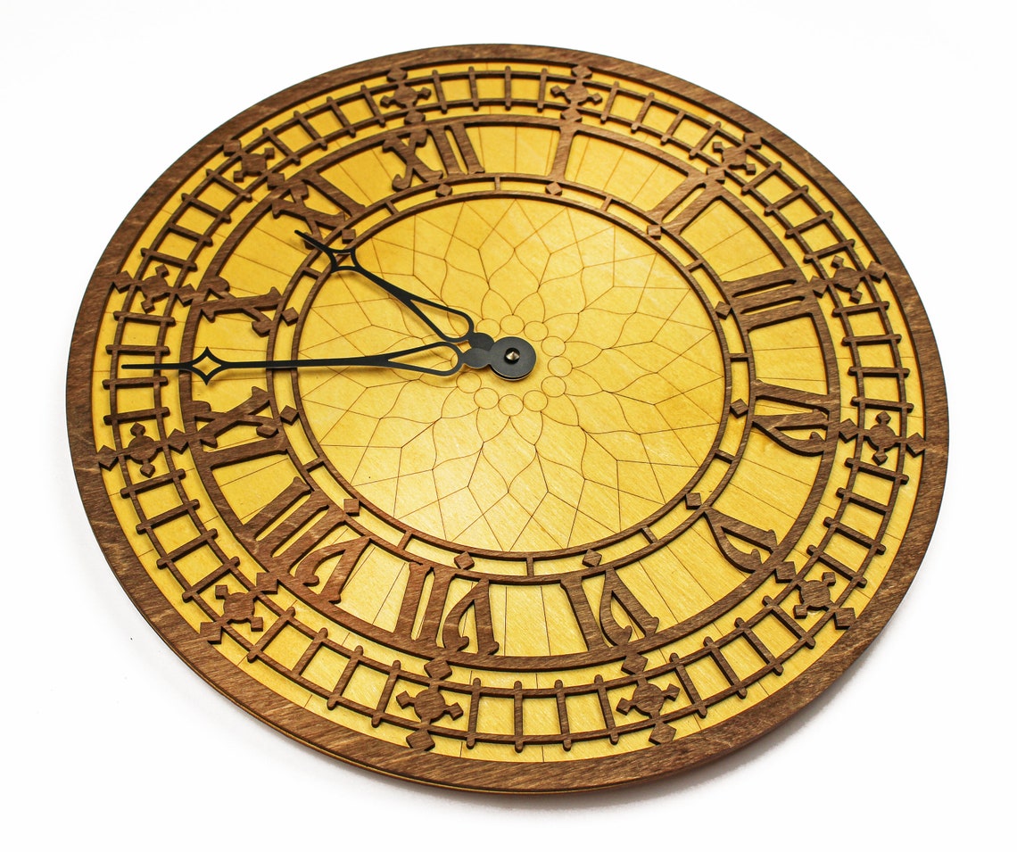 Big Ben London Clock Big Wall Wood Clock Multilayered Wooden Etsy