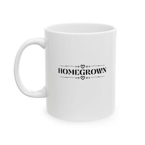 Homegrown Ceramic Mug - Gardening Coffee Cup, Plant Lover Tea Mug, Farmhouse Kitchen Decor, Nature Inspired Gift, Botanical Drinkware