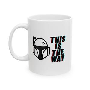 Mandalorian Helmet Ceramic Mug | This Is The Way, Star Wars Inspired Fan Gift | Birthday Gift | Collectible Coffee Mug image 2