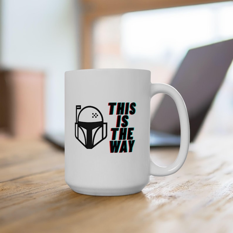 Mandalorian Helmet Ceramic Mug | This Is The Way, Star Wars Inspired Fan Gift | Birthday Gift | Collectible Coffee Mug image 7
