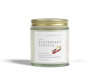 Blackberry Vanilla Scented Candles | Cozy Home Fragrance, Relaxation Gift, Aromatherapy, Spa Decor, Natural Wax Candles