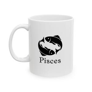 Pisces Ceramic Mug, Horoscope Coffee Cup, Zodiac Sign Tea Mug, Astrology Gift, Watercolor Pisces Birthday Present, Fish Constellation