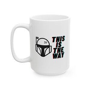 Mandalorian Helmet Ceramic Mug | This Is The Way, Star Wars Inspired Fan Gift | Birthday Gift | Collectible Coffee Mug image 3