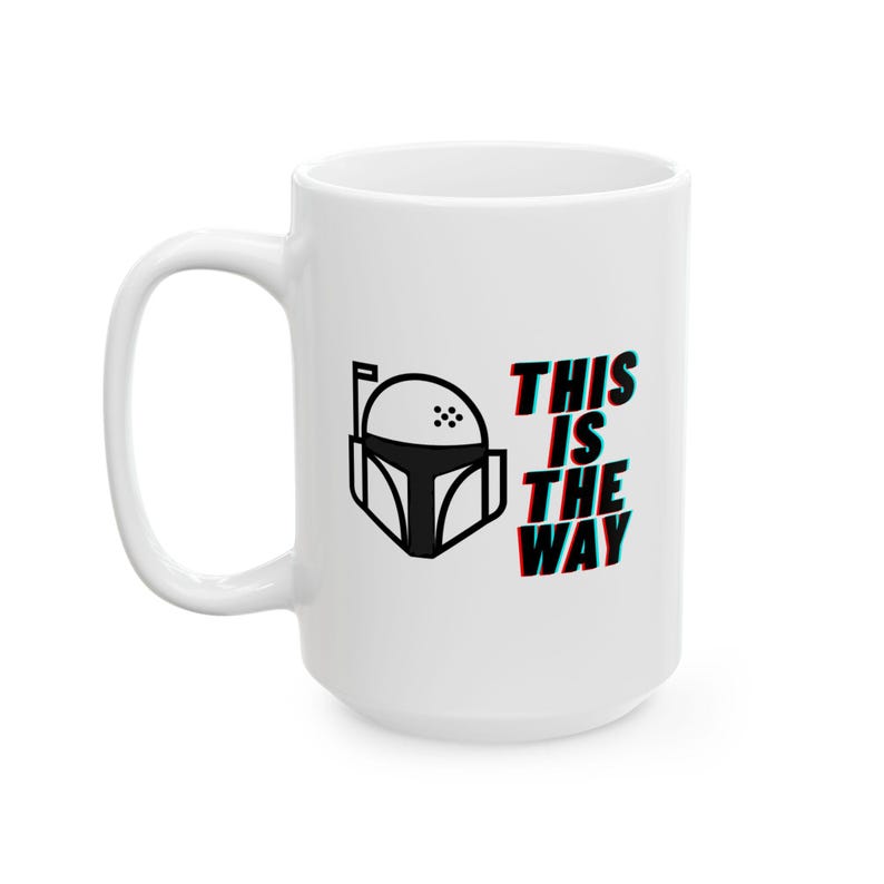 Mandalorian Helmet Ceramic Mug | This Is The Way, Star Wars Inspired Fan Gift | Birthday Gift | Collectible Coffee Mug image 3